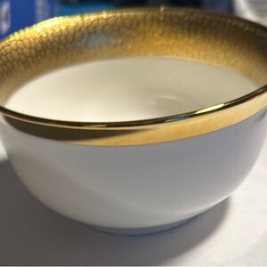 Elegant Gold and White Bowl